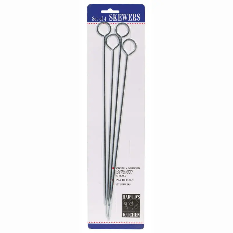 Stainless Steel Barbecue Skewers – 12" Pair 1