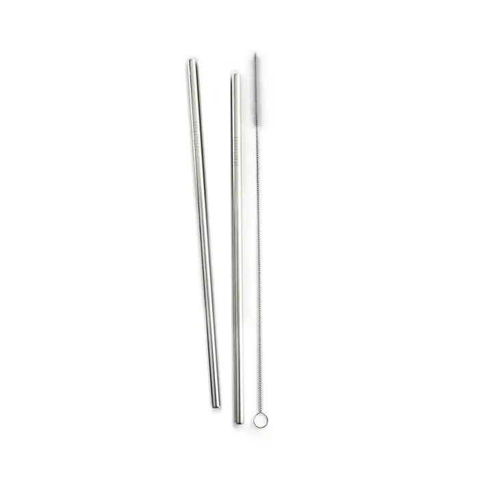 Stainless Steel Straight Drinking Straws – 11-Inch Food-Grade Set 1