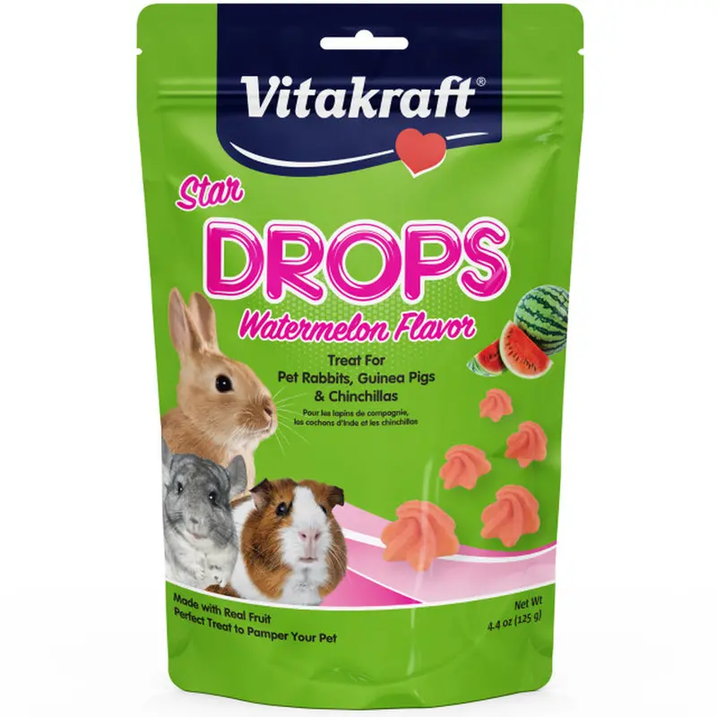 Star Drops Watermelon Treats For Rabbits, Guinea Pigs & Chinchillas – 4.75 Oz 1