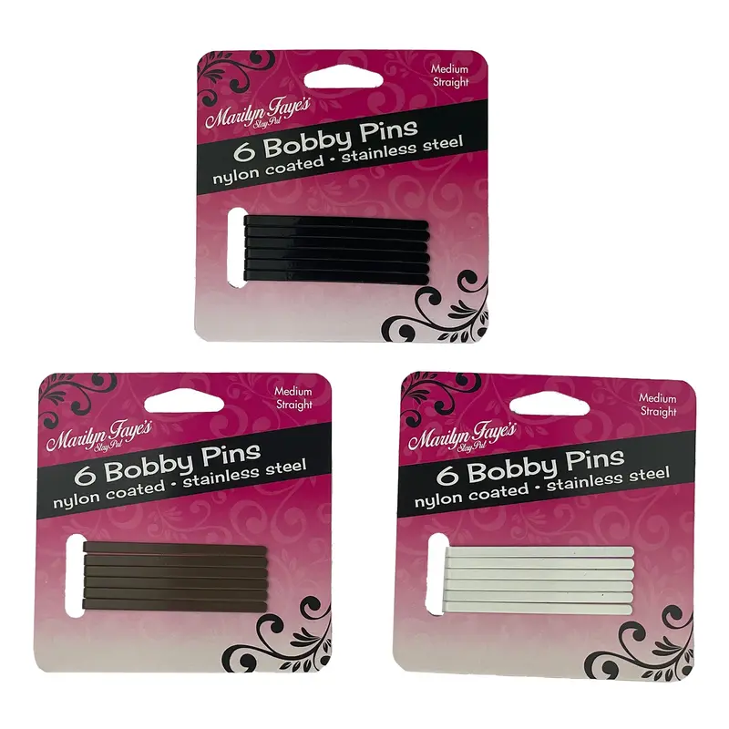 Stay-Put Coated Bobby Pins – 6-Pack Medium Straight Hairpins For Secure Styling 1