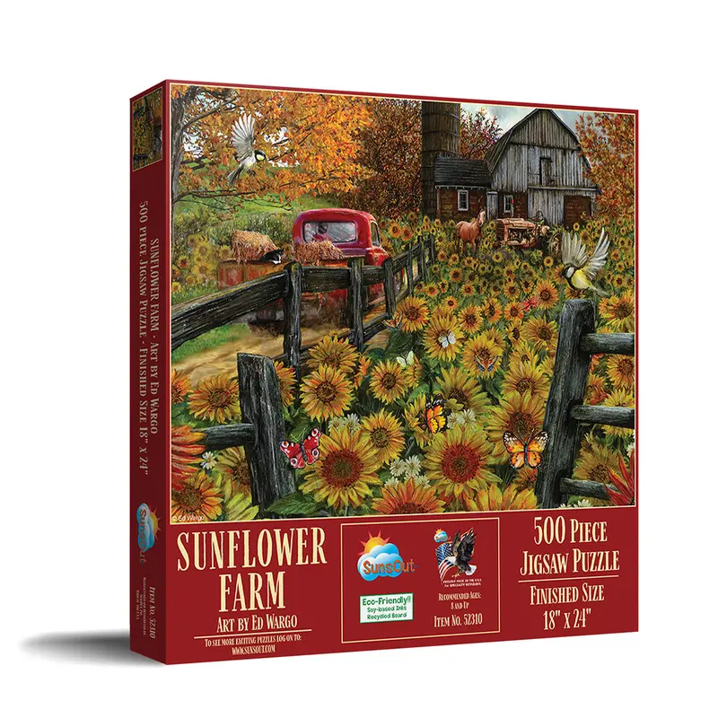 Sunflower Farm Jigsaw Puzzle – 500-Piece Scenic Puzzle For All Ages (Sku 52310) 1