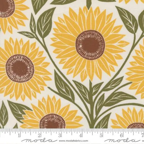 Sunflower Pattern Cotton Fabric – Garden Series Collection 3320 1