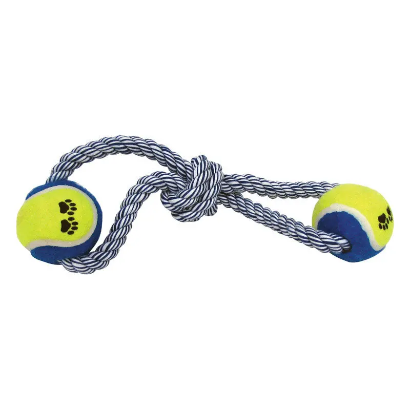 Tennis Ball Rope Tug Toy For Dogs – Durable Chew & Play Fetch Toy (54110) 1