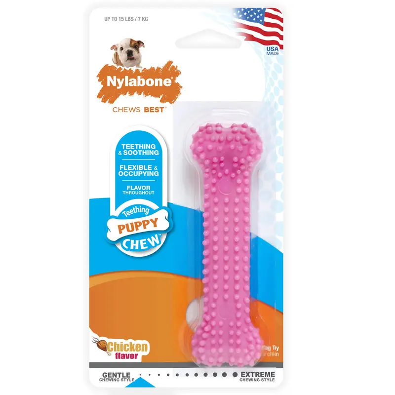 Textured Teething Bone For Puppies – Chicken Flavor, X-Small 1