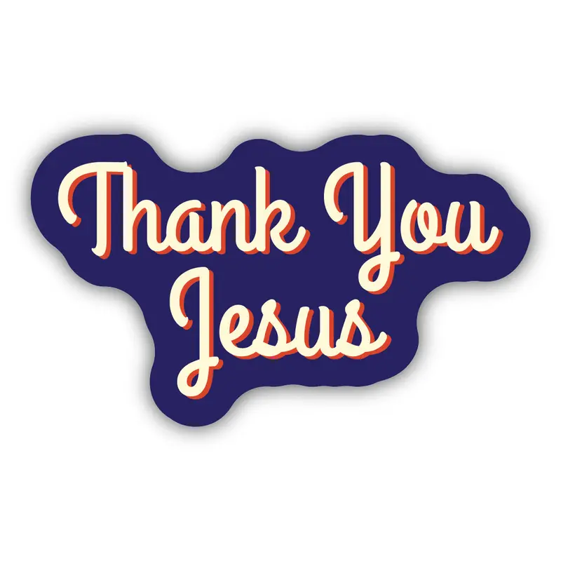 'Thank You Jesus' Faith-Based Inspirational Sticker – Uplifting Religious Decal 1