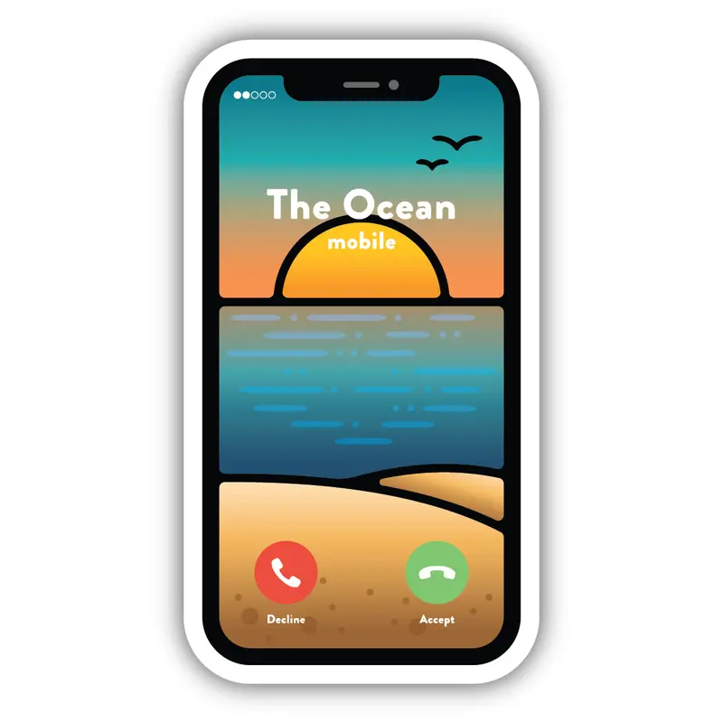 'The Ocean Is Calling' Nautical Vinyl Sticker – 3178-Lstk 1