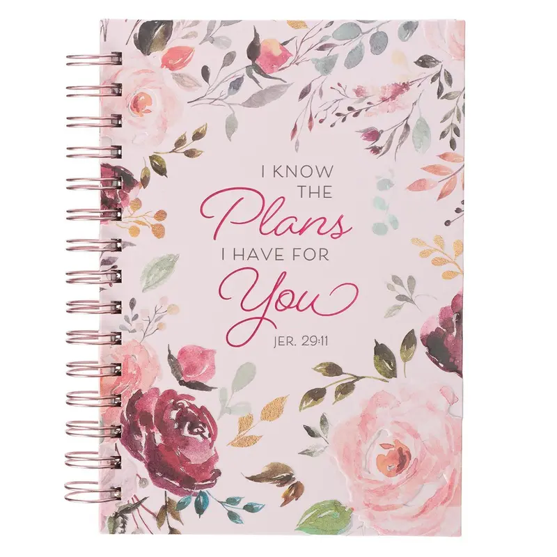 'The Plans I Have For You' Plum Floral Journal – Jeremiah 29:11 Inspired Wirebound Notebook 1