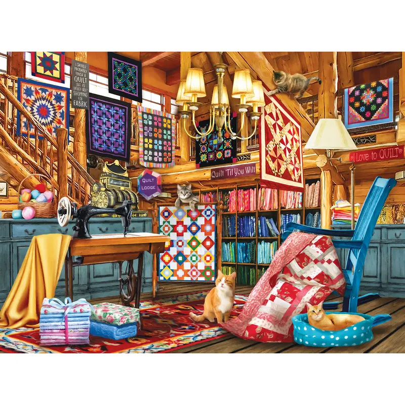‘The Quilt Lodge’ Themed Jigsaw Puzzle – 1000-Piece Artistic Challenge (28594) 1