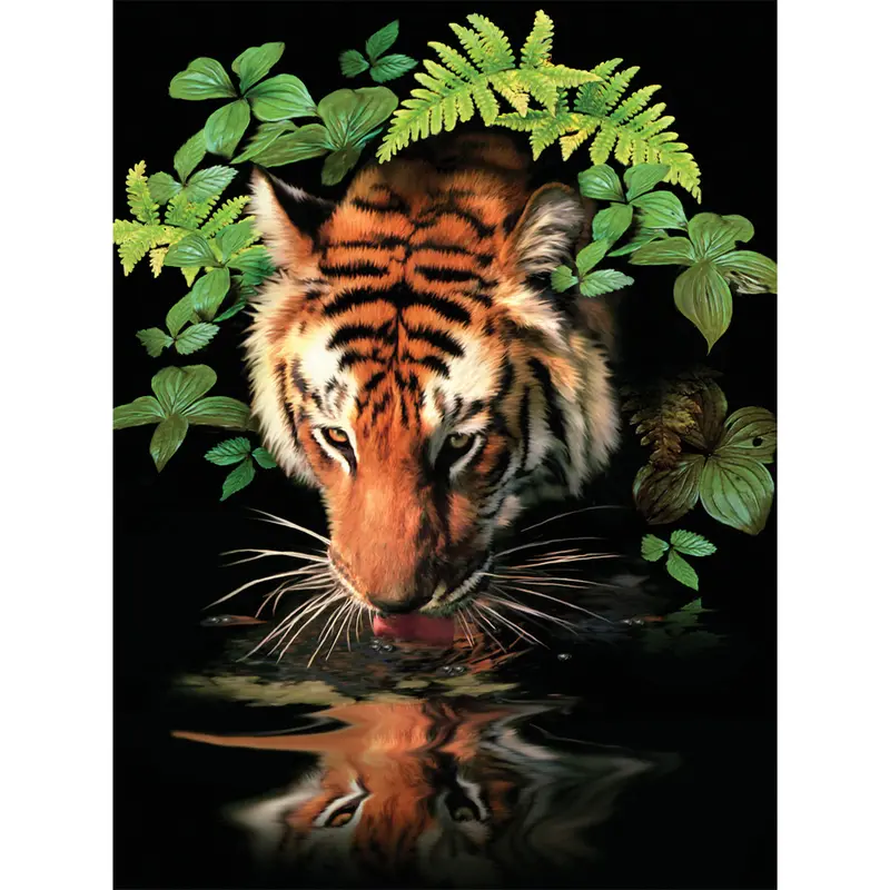 Thirsty Tiger Paint-By-Numbers Kit – Playful Animal-Themed Creative Activity (Pjs57) 1
