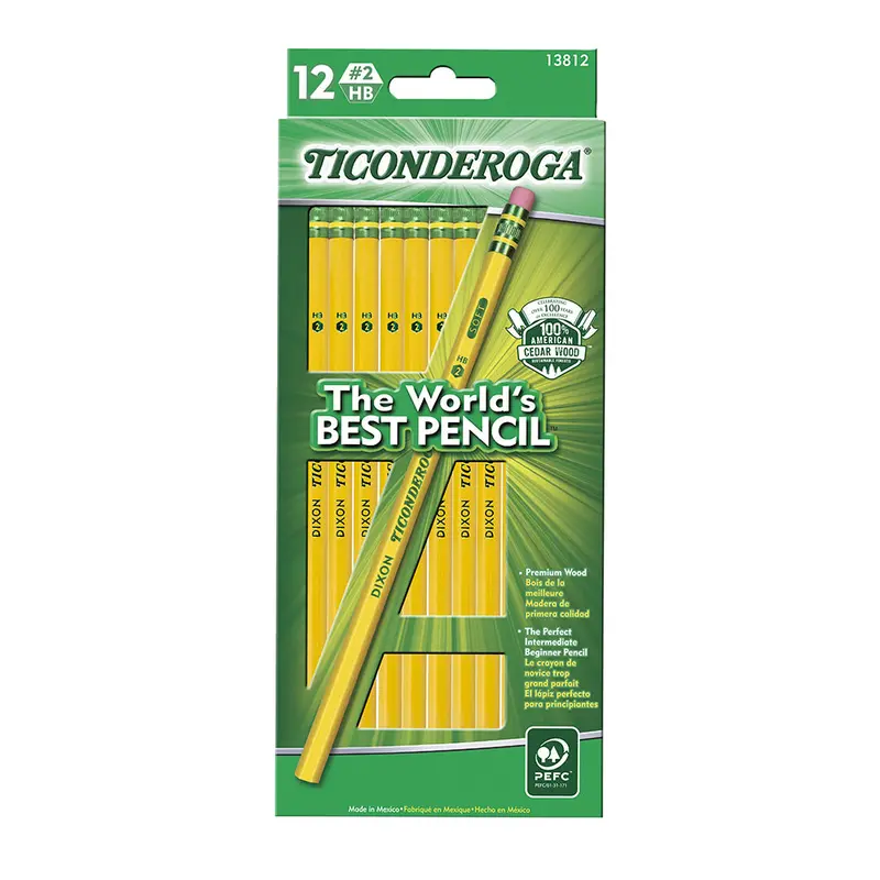 Ticonderoga #2 Unsharpened Pencils – 12-Pack Classroom Bundle (13812-5) 1