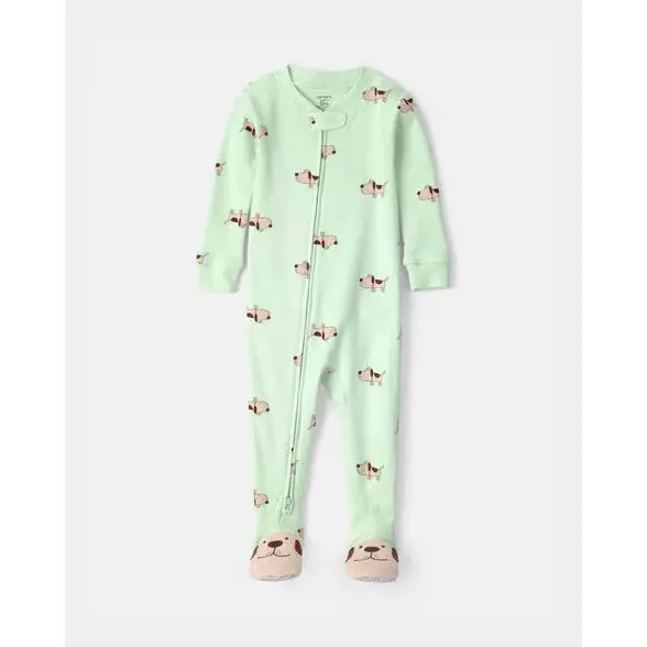 Toddler Girls' Puppy Footed Pajamas – Soft Snug-Fit Sleep Suit 1