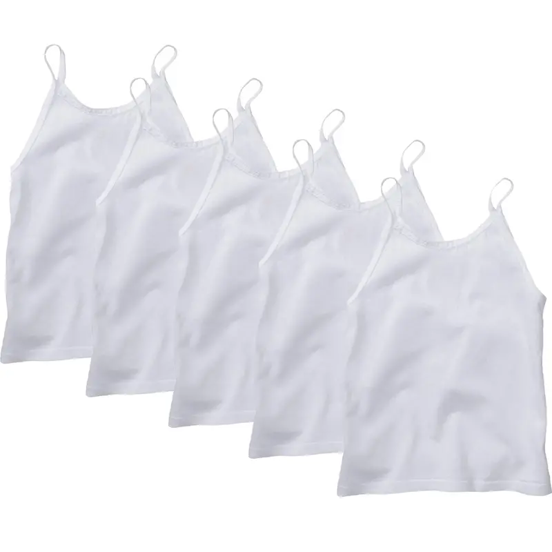 Toddler Girl’S White Camisole 5-Pack – Soft Cotton Basics Tv30P5 1