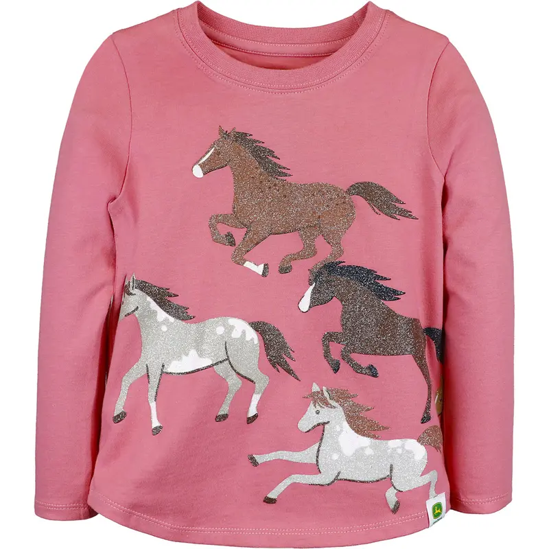 Toddler Girls’ Wild Horses Graphic Tee – Long-Sleeve Cotton J2T646Pt 1