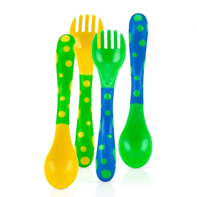 Toddler Training Utensil Set – Ergonomic Fork And Spoon For Little Hands 1
