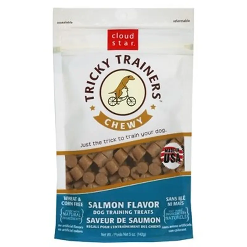 Tricky Trainers Salmon Chewy Dog Treats – 5 Oz Pouch 1