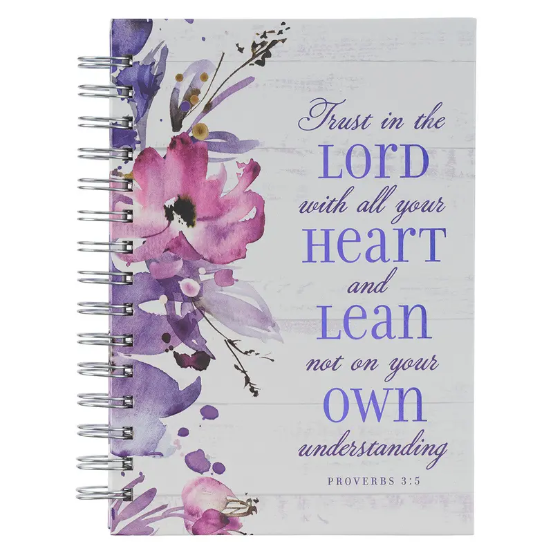 'Trust In The Lord' Floral Wirebound Journal – Unique Design Featuring Psalm 37:3 1