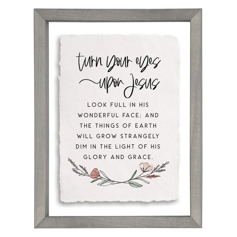 'Turn Your Eyes Upon Jesus' Faith-Based Wall Art – Handcrafted Wooden Sign (Far1098) 1