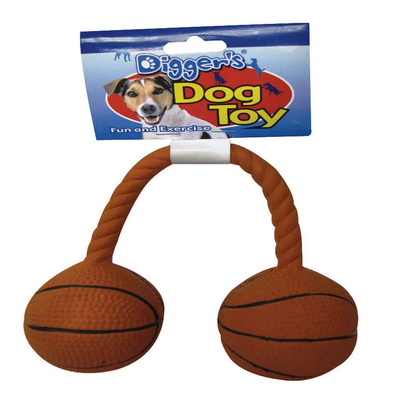 Twin Basketball Dog Chew Toy – Dual-Ball Tug-And-Toss Design 1
