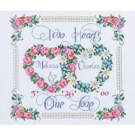 Two Hearts, One Love Cross-Stitch Design Kit (80-0410) 1