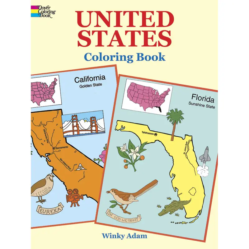 United States Coloring Book – Educational Geography Activity (Isbn 9780486401683) 1