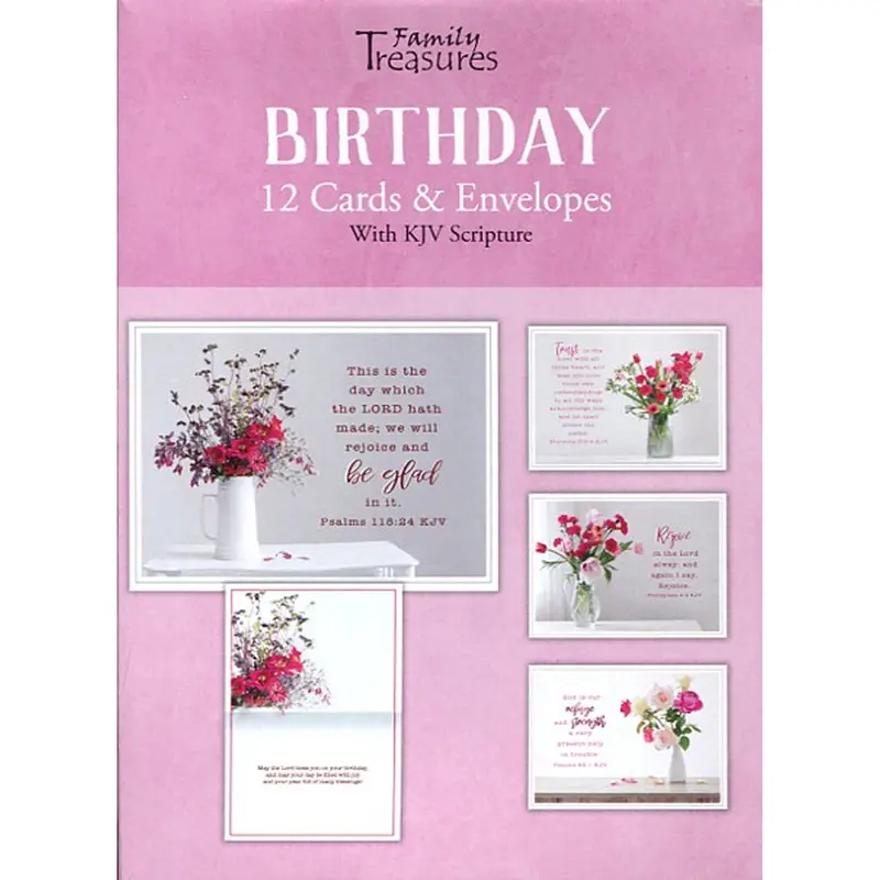 'Vase Of Cheer' Birthday Greeting Card Set – Ft22683 1