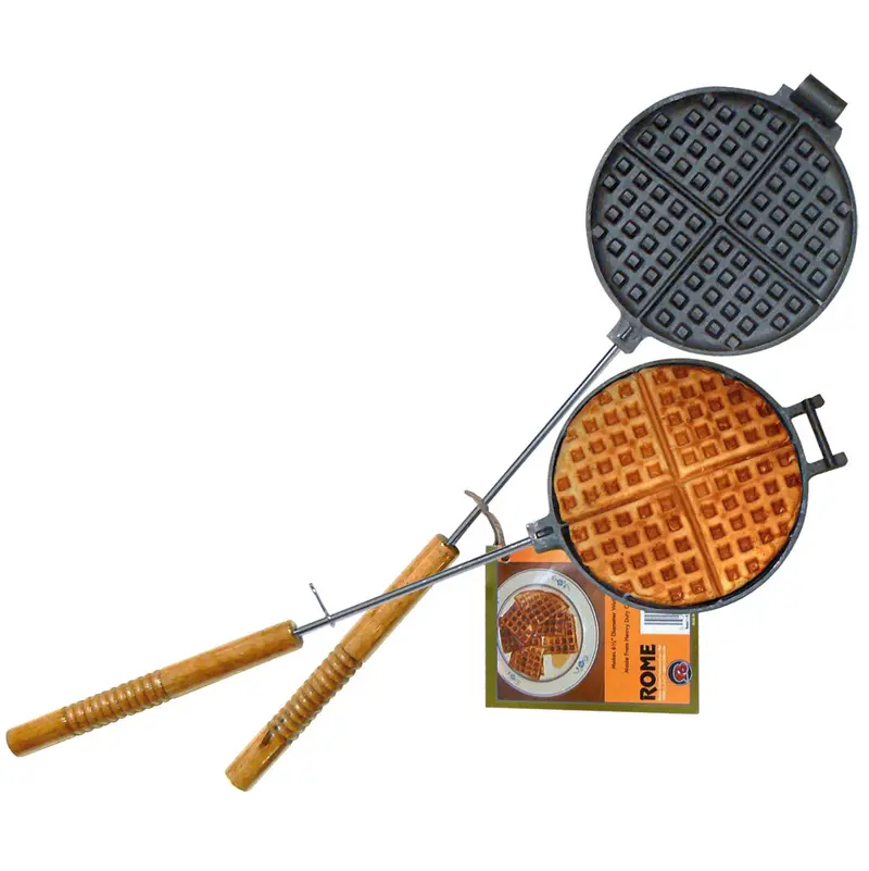 Vintage-Style Chuck Wagon Waffle Maker – Stovetop Cast Iron Iron 1