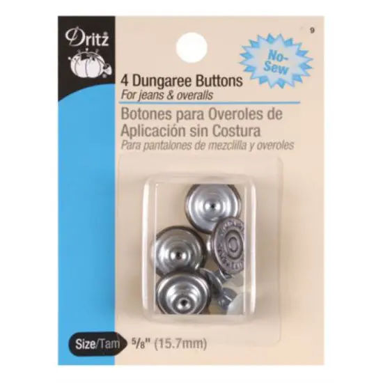 Vintage-Style Dungaree Button Set – 4-Pack 1