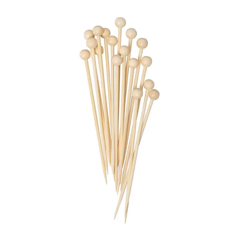 Viovia Bamboo Appetizer Picks – Beige Ball-Tip Skewers For Entertaining (Vio-1067) 1