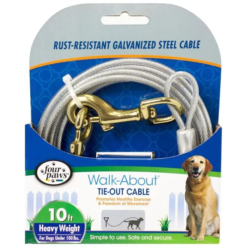 Walk-About Tie-Out Cable For Dogs - Heavy-Duty Outdoor Leash, 847 1
