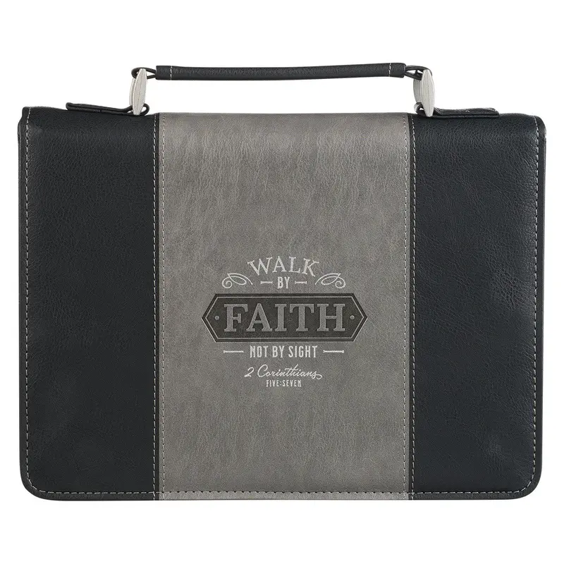 'Walk By Faith' Bible Cover – Inspirational Scripture-Themed Design 1