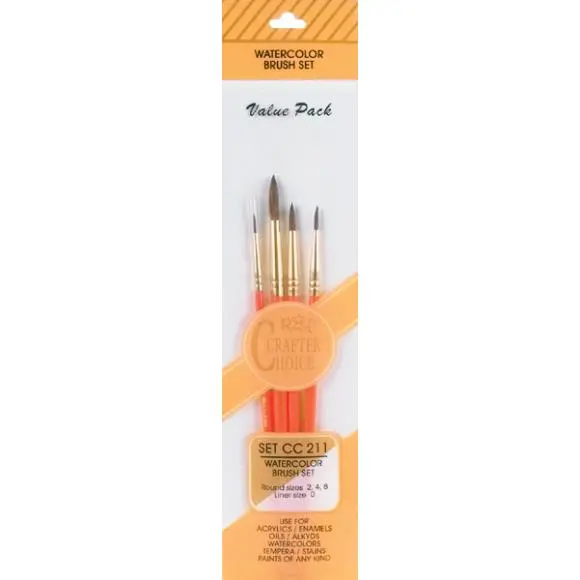 Watercolor Brush Set – 6-Piece Professional Starter Kit (Style Cc211) 1