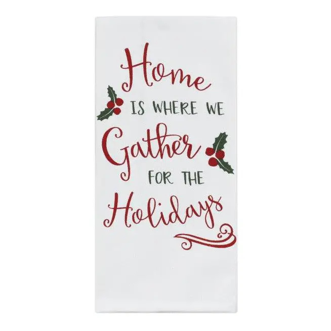 Where We Gather Cotton Kitchen Towel – Rustic Farmhouse Design, 100% Natural Fiber 1