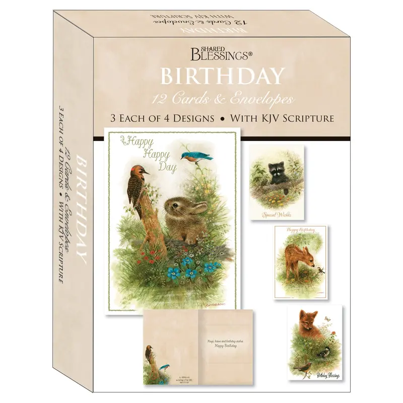 Whimsical Wildlife Birthday Greeting Cards In Box (Sbeg22362) 1