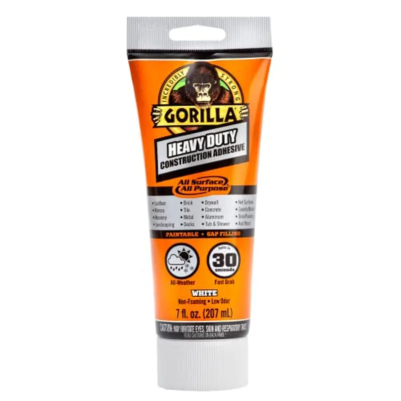 White Heavy-Duty Construction Adhesive – Low-Odor, Indoor/Outdoor Use (7 Oz) 1