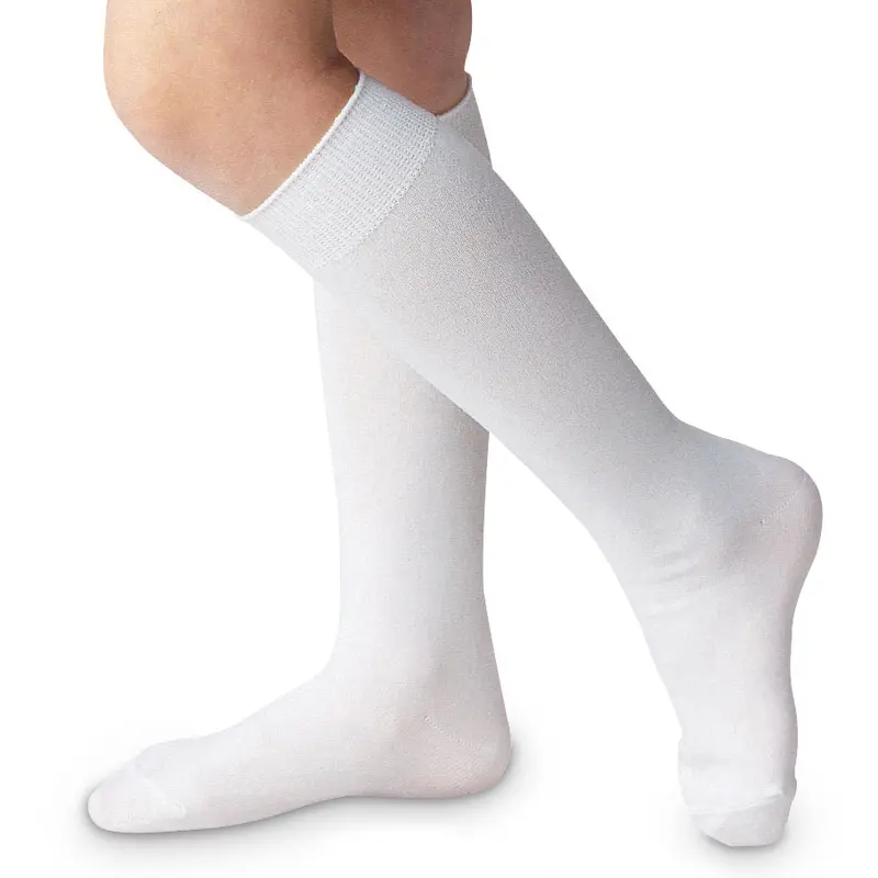 White Nylon Knee-High Socks For Women And Girls – Comfortable, Stretchy Hosiery 1