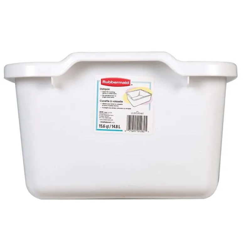 White Plastic Dish Pan – Durable, Lightweight Utility Tub For Kitchen Or Laundry (Model 2970-Ar Wht) 1