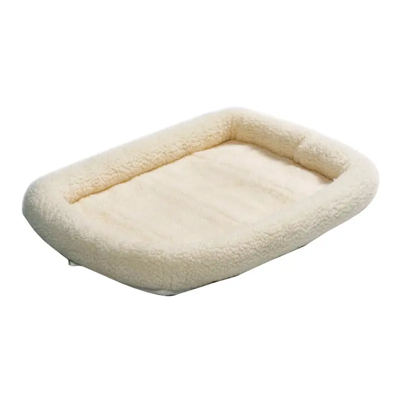 White Sheepskin Bed Mat – 36" X 23" Natural Wool Pet Or Decorative Accent Rug 1