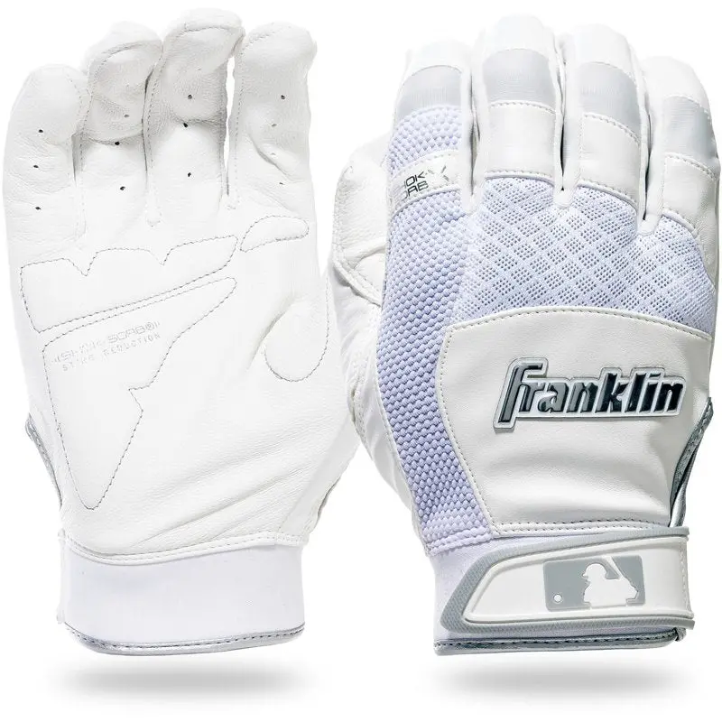 White Shok-Sorb X Baseball Batting Gloves – Enhanced Grip & Cushioning 20945F 1