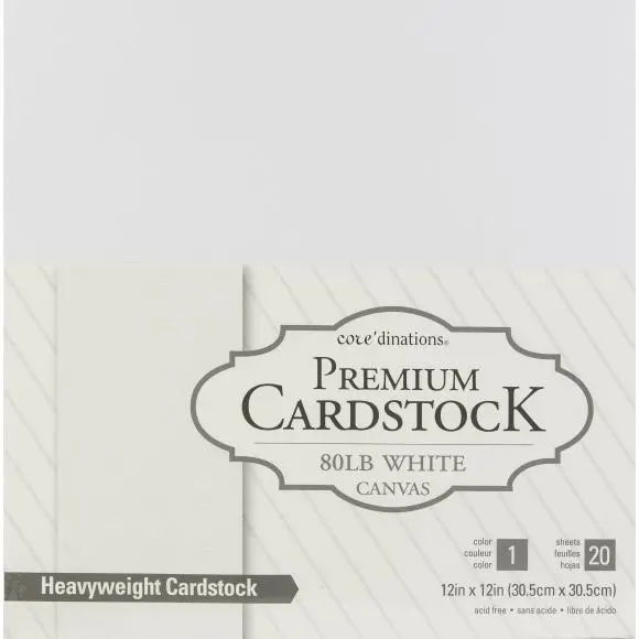White Textured Canvas Premium Cardstock – Heavyweight 110 Lb (320244) 1