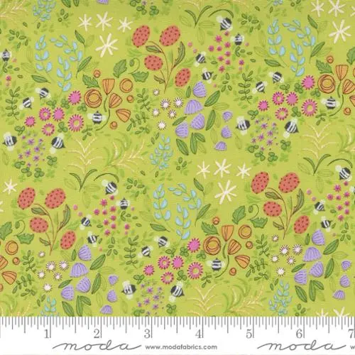 Wild Blossoms: Little Wild Things Cotton Fabric – Botanical Print (48735) 1