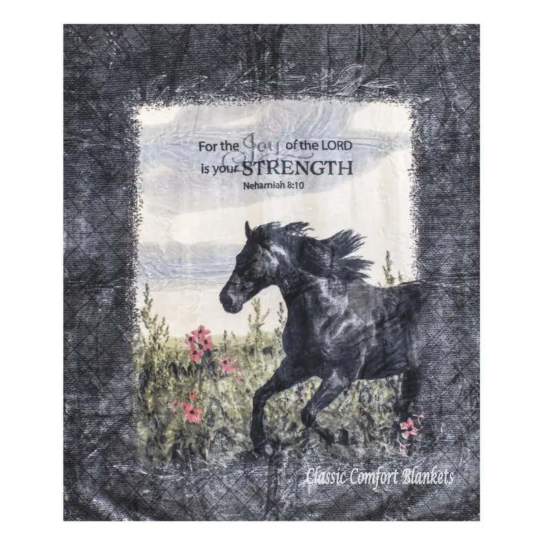 Wildflower Horse Plush Queen Blanket – 79" X 95" Soft Throw 1