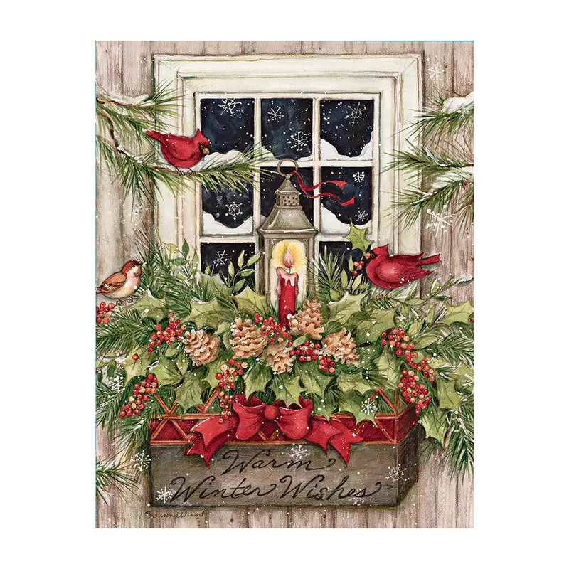 Window Box Snow Scene Christmas Cards – Charming Boxed Design 1