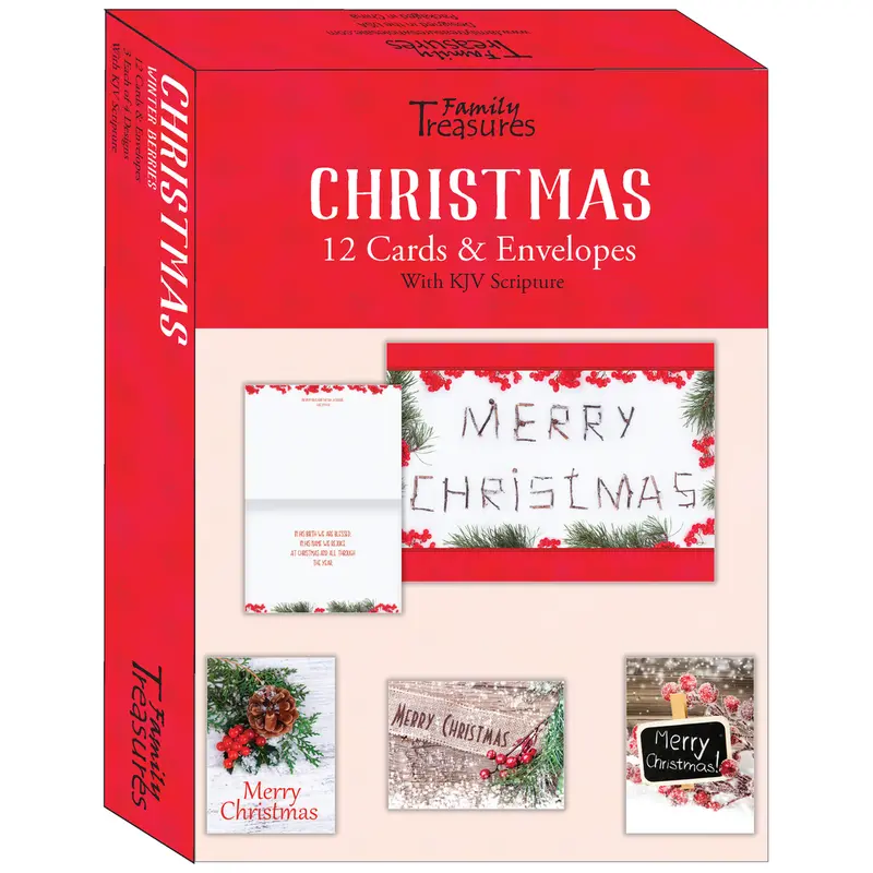 Winter Berries Christmas Card Set – Elegant Boxed Greetings (Ft22791) 1