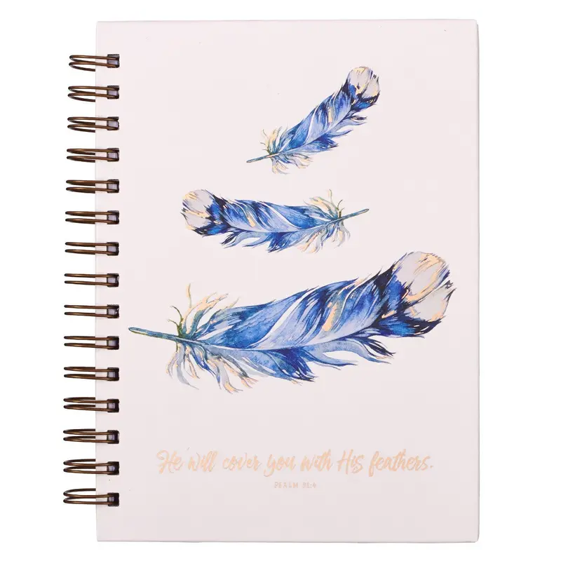 With His Feathers Guided Journal – Inspirational Wirebound Reflection Notebook 1