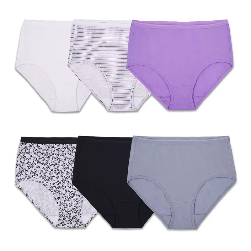 Women'S Heather-Blend Cotton Brief Underwear – 6-Pack (6Dbrih2) 1