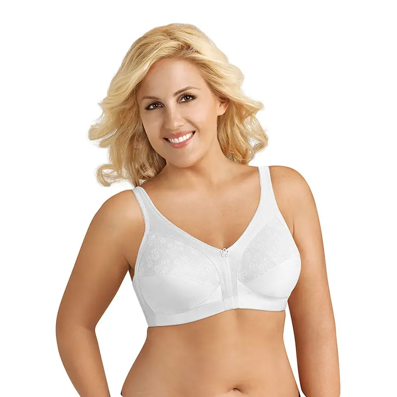 Women'S Slimming Full-Coverage Bra – Wireless Contour Design With Lace Trim & Back Closure 1