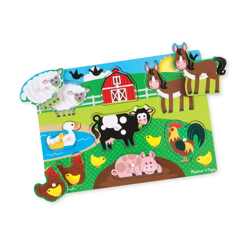 Wooden Farm-Themed Peg Puzzle For Toddlers (9050) 1