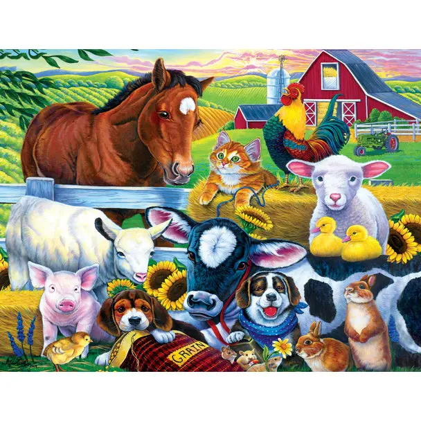 World Of Animals: Farm Friends Puzzle – Kid-Friendly 100-Piece Animal Learning Game (Sku 12311) 1
