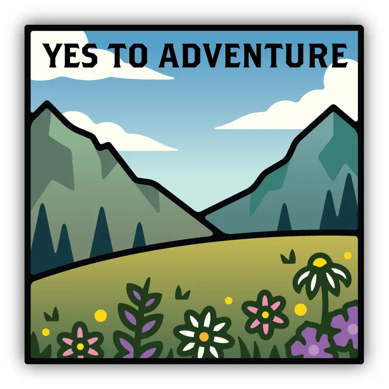 'Yes To Adventure' Wanderlust-Themed Sticker – 3180-Lstk 1