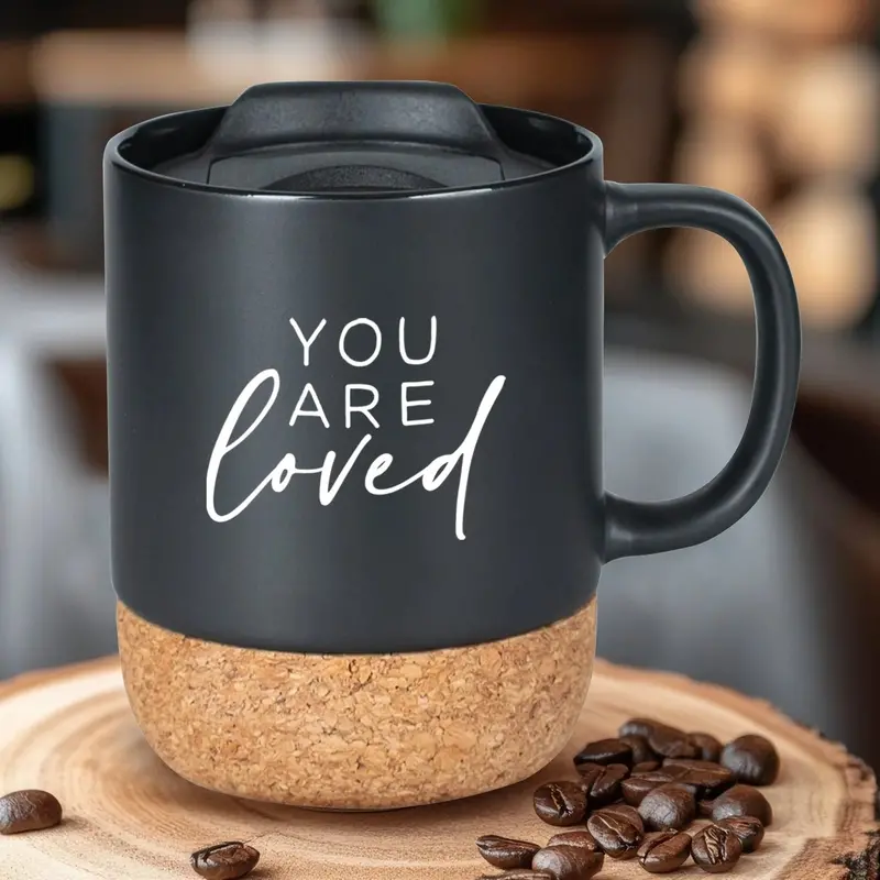 'You Are Loved' Cork-Bottom Ceramic Mug – Inspirational Daily Brew Cup 4698 1